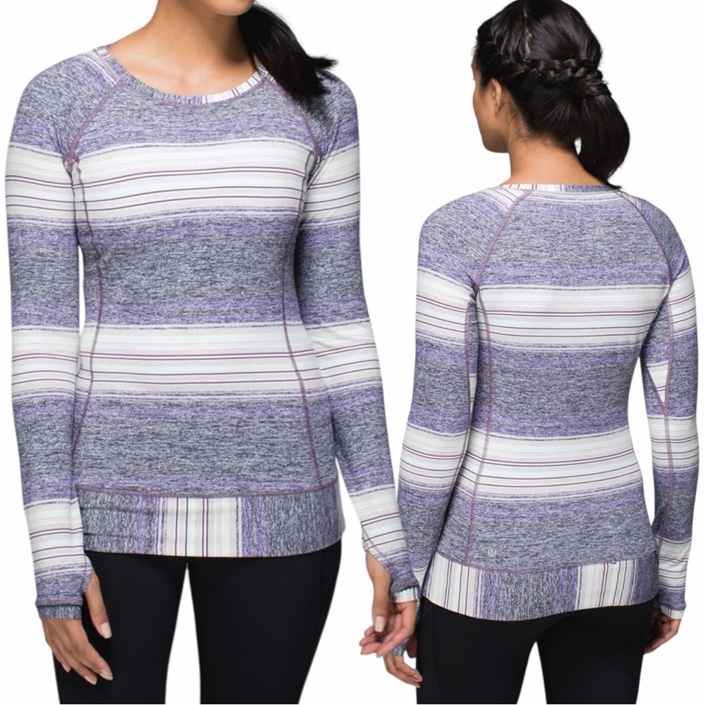 Lululemon “Race Your Pace” Striped Long Sleeve Top